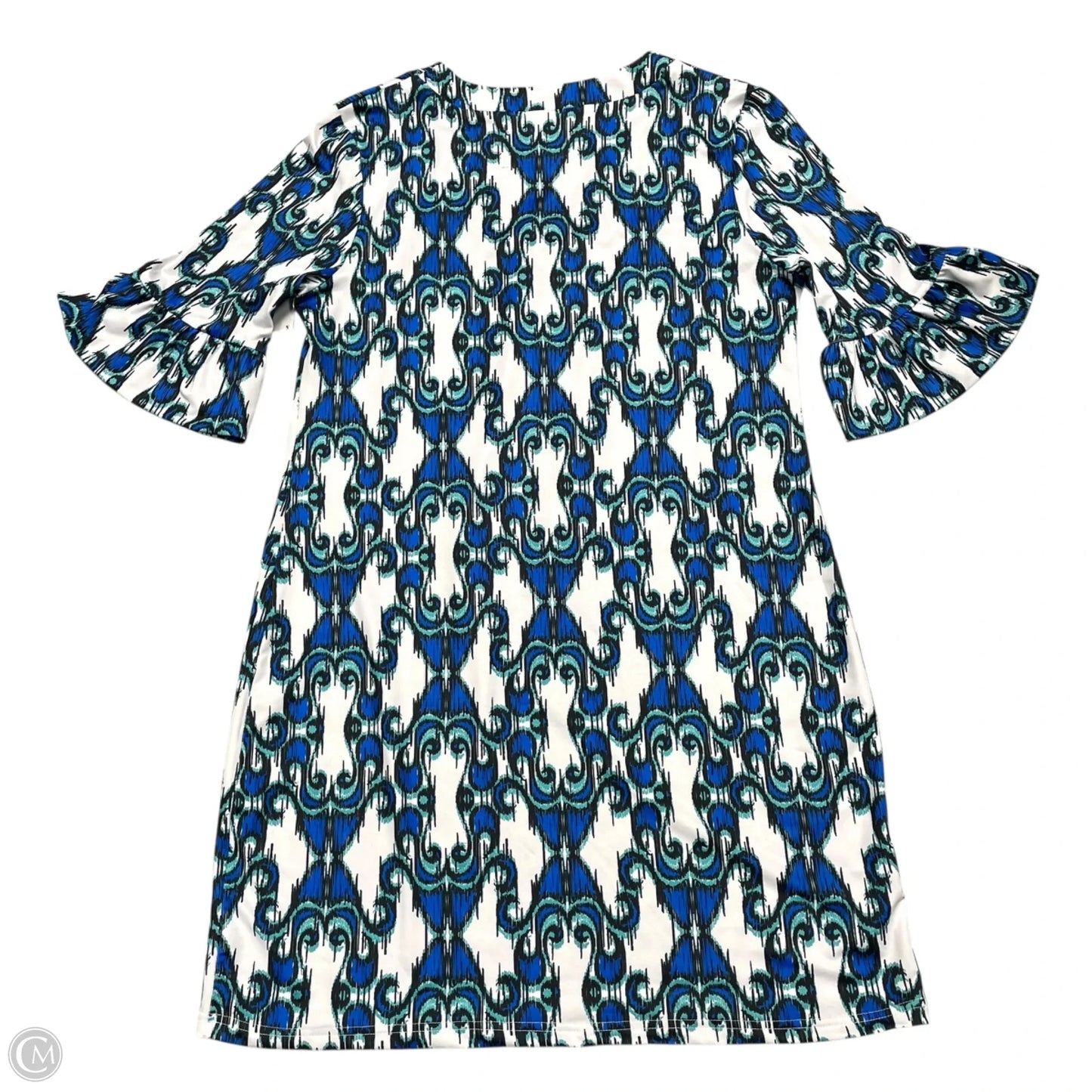 Dress Casual Midi By Tracy Negoshian In Blue & White, Size: M