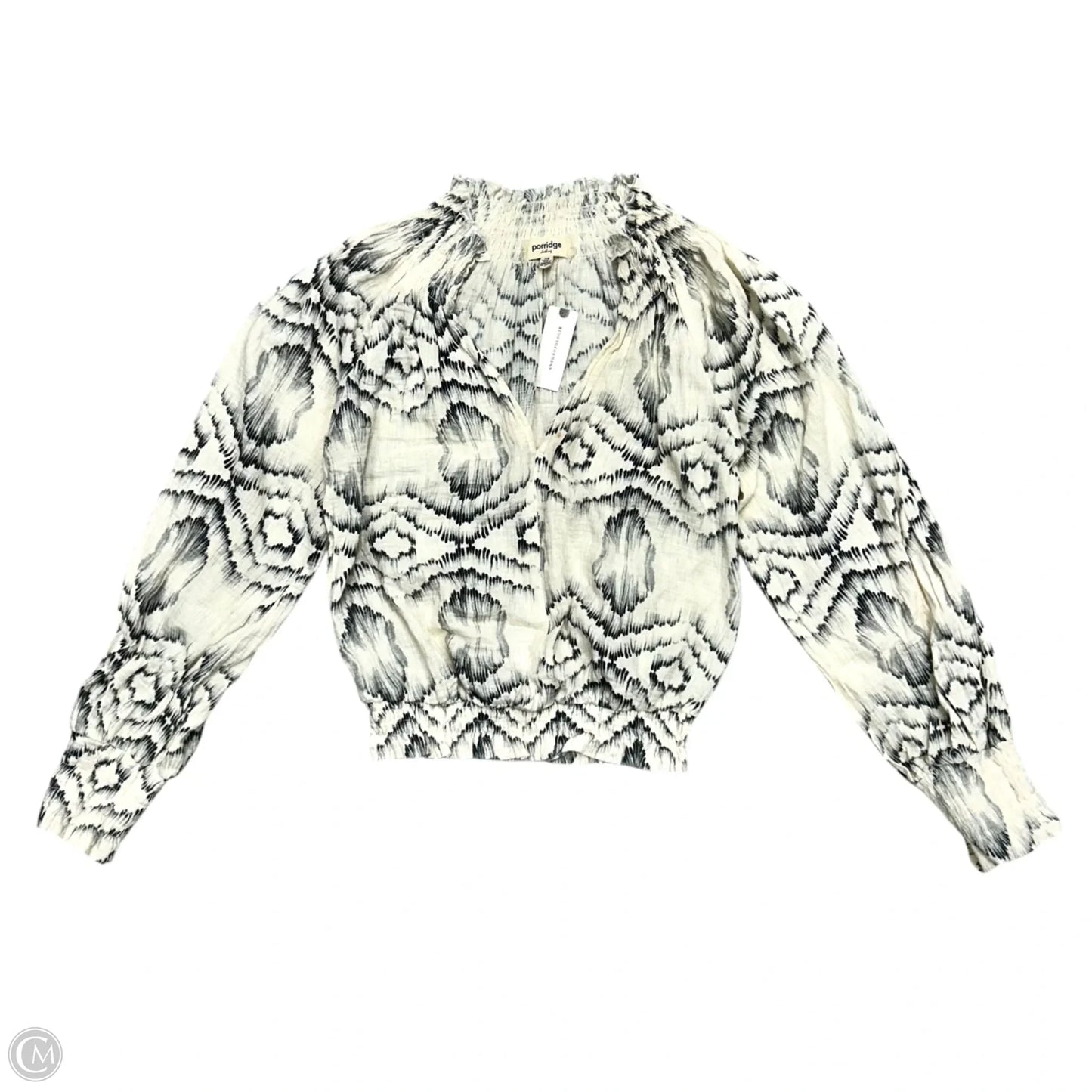 Top Long Sleeve By Porridge In Cream & Grey, Size: Xs