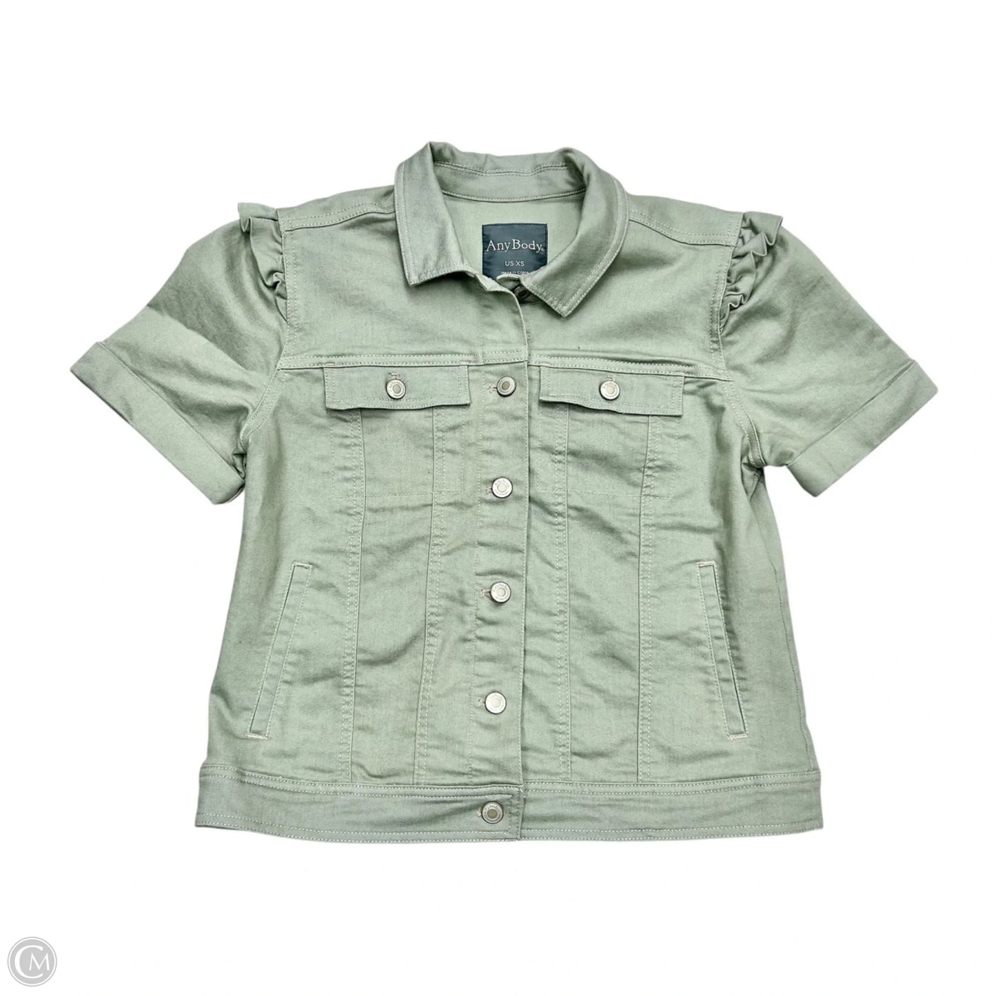 Jacket Denim By Any Body In Green Denim, Size: Xs