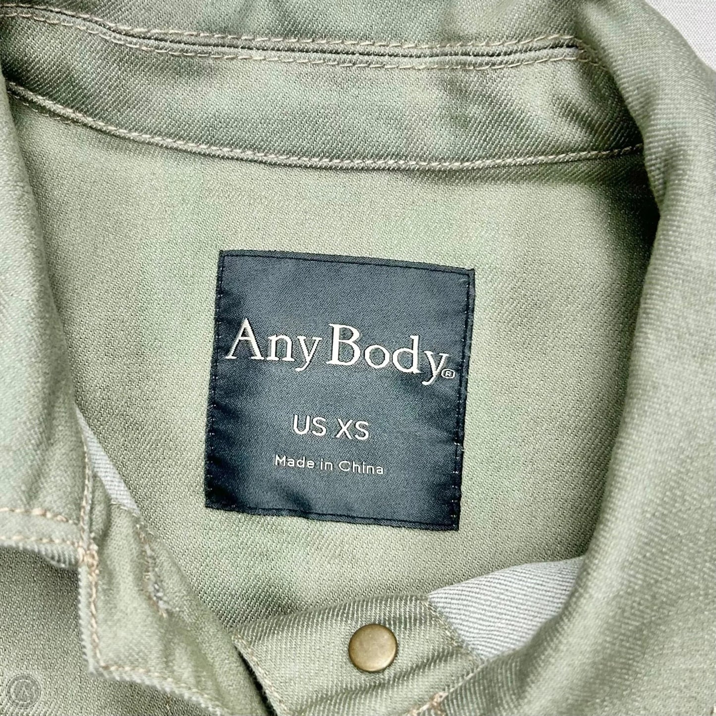 Jacket Denim By Any Body In Green Denim, Size: Xs