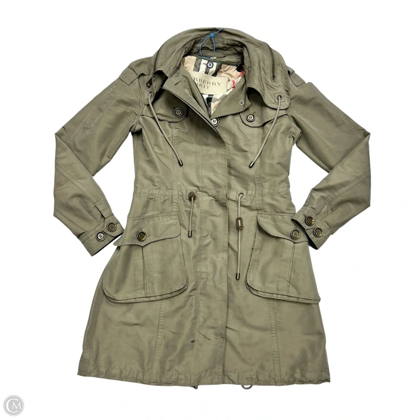 Jacket Luxury Designer By Burberry In Green, Size: S