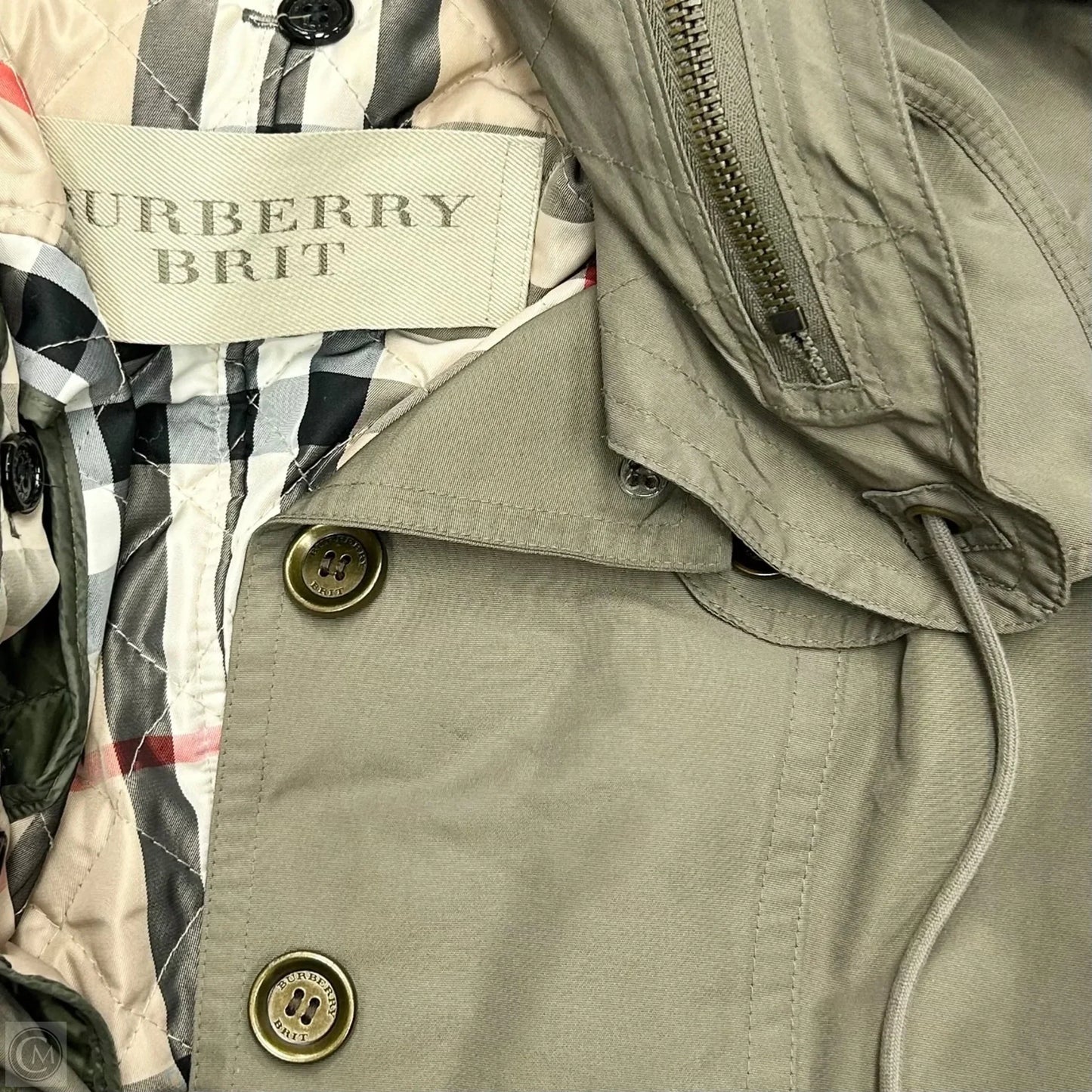 Jacket Luxury Designer By Burberry In Green, Size: S