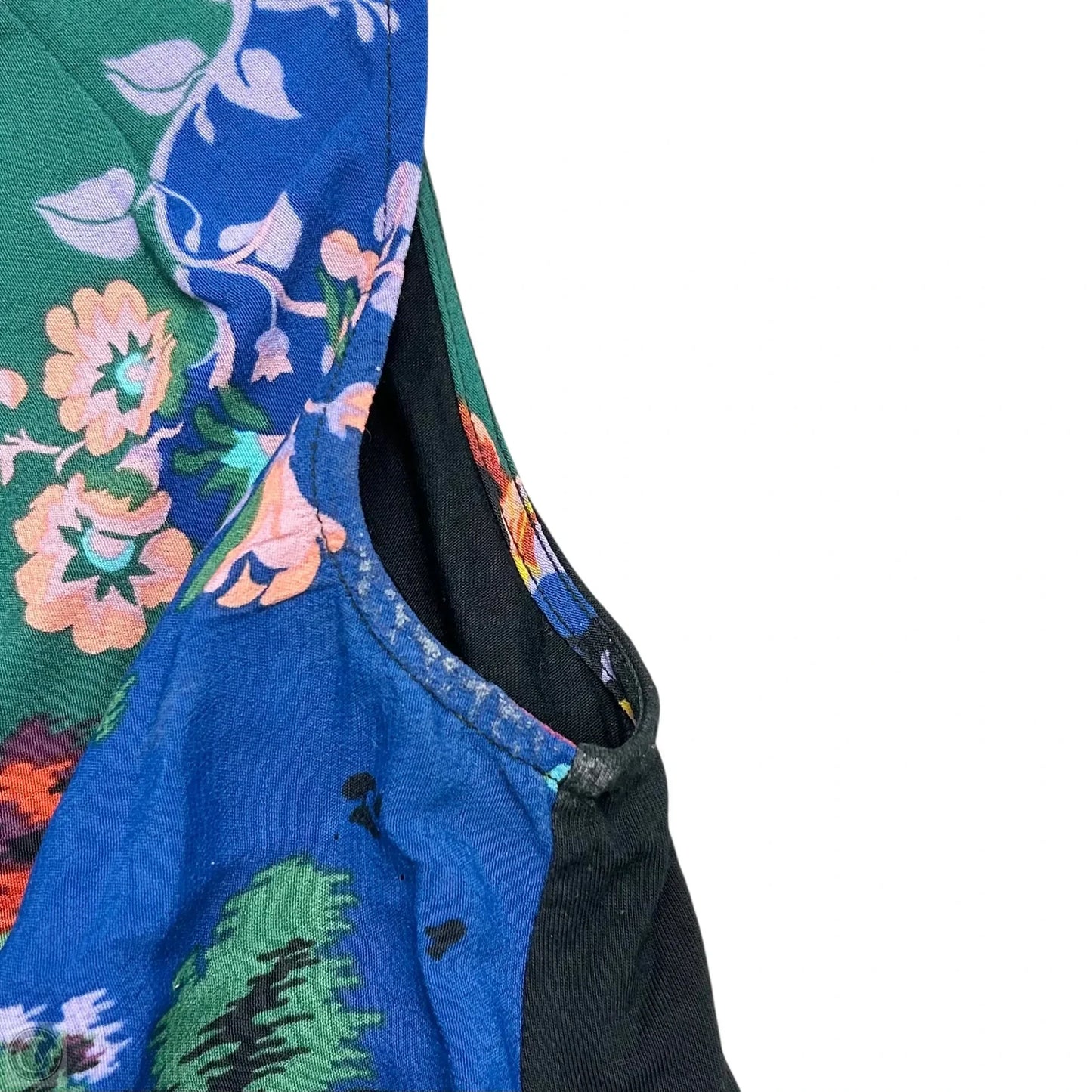 Blouse Sleeveless By Anthropologie In Blue & Green, Size: S