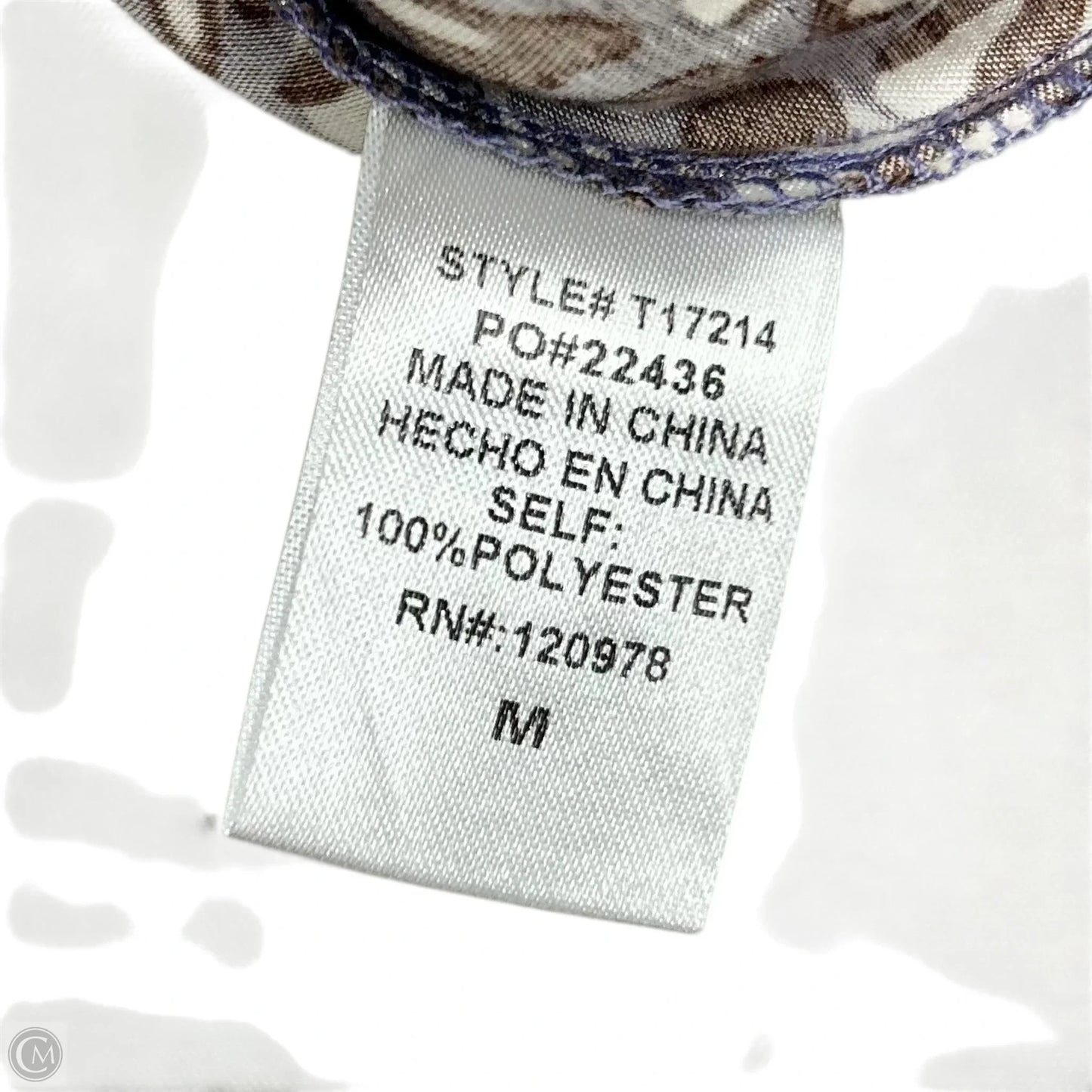 Blouse Long Sleeve By Entro In Blue & Brown, Size: M