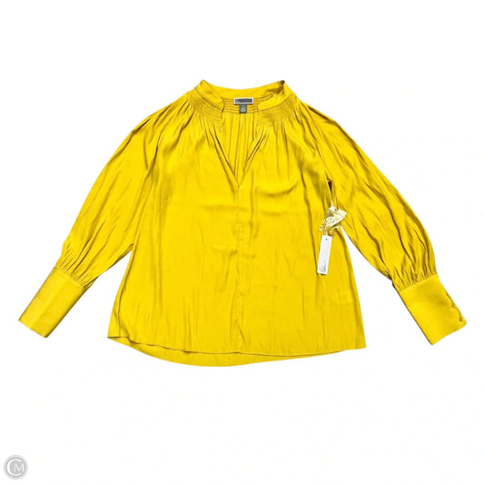 Blouse Long Sleeve By Chelsea 28 In Yellow, Size: Xs