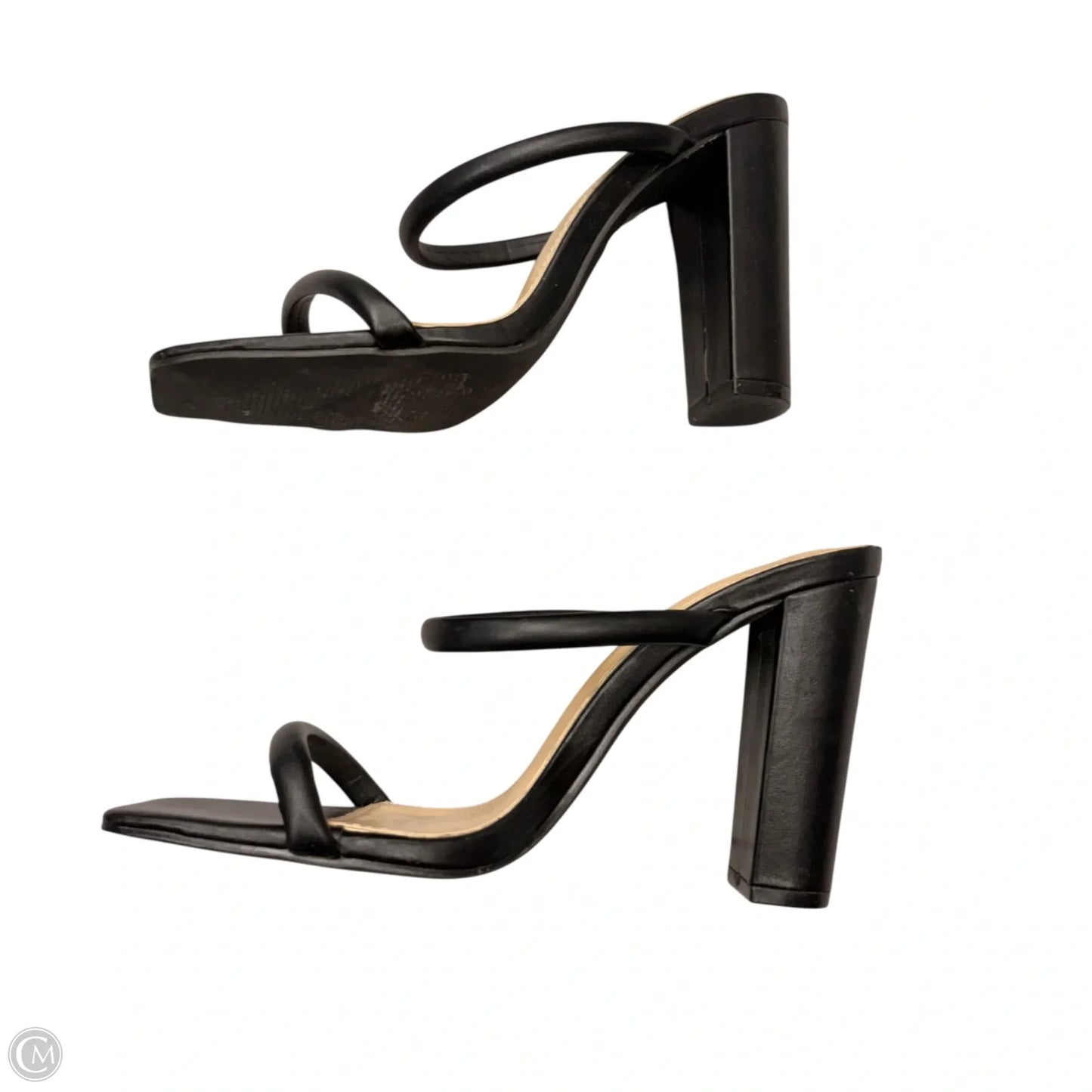 Sandals Heels Block By Forever 21 In Black, Size: 8