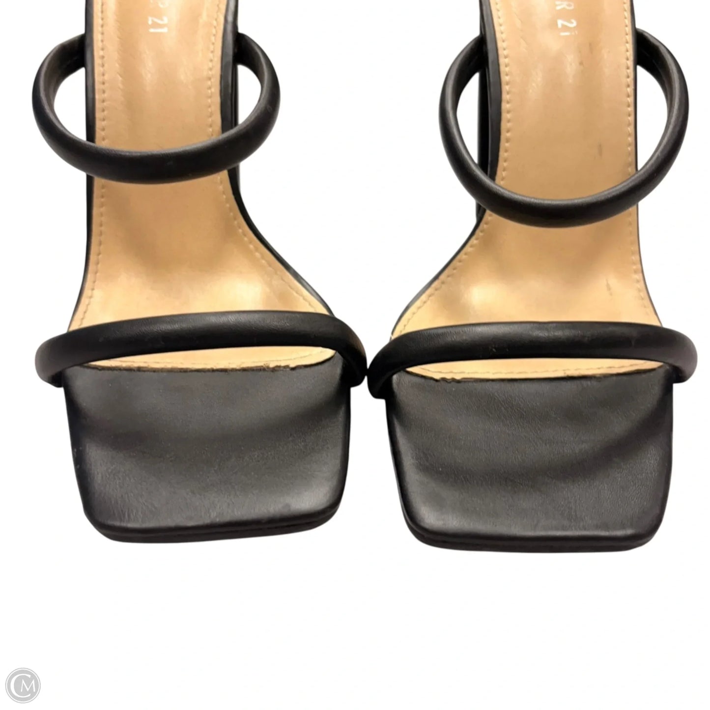 Sandals Heels Block By Forever 21 In Black, Size: 8