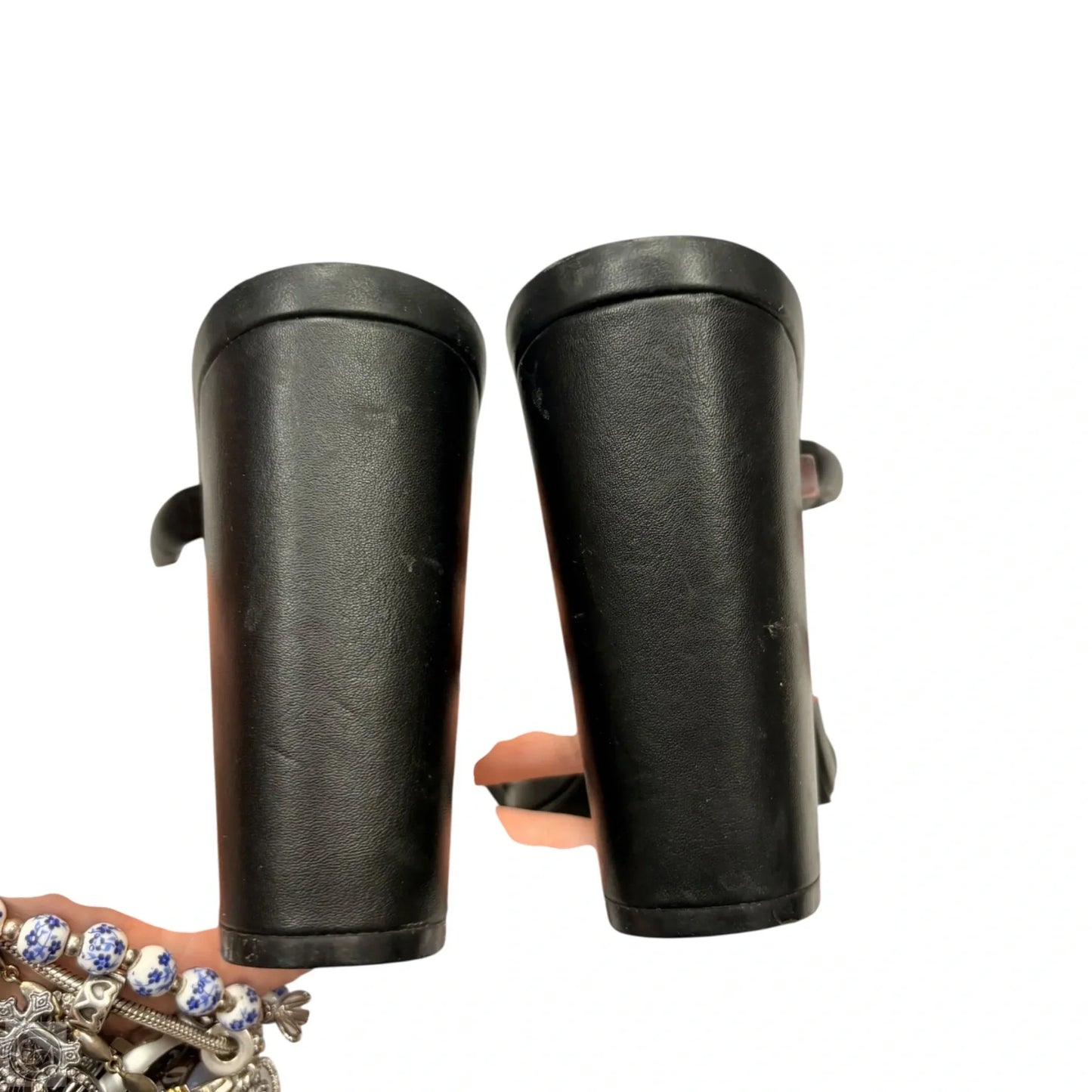 Sandals Heels Block By Forever 21 In Black, Size: 8