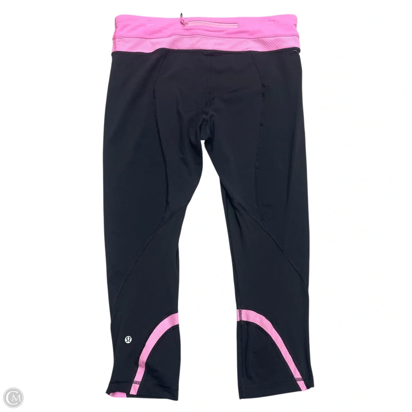 Athletic Leggings Capris By Lululemon In Black & Pink, Size: M