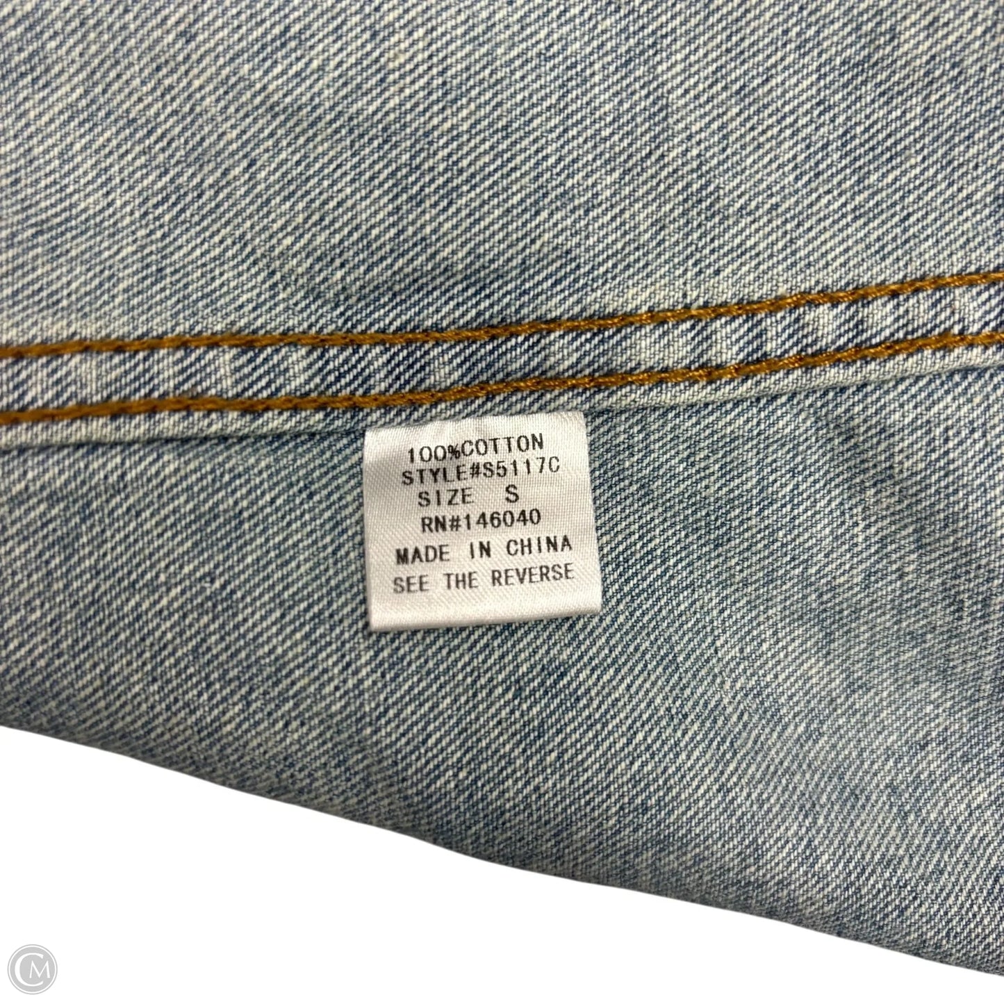 Jacket Denim By Sunset + Spring In Blue Denim, Size: S