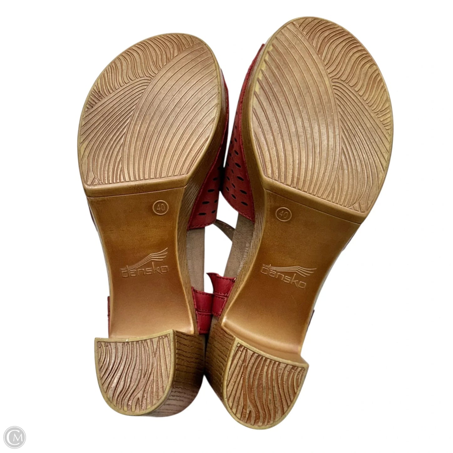 Sandals Heels Block By Dansko In Red, Size: 9.5