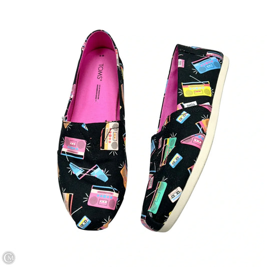 Shoes Flats By Toms In Black & Pink, Size: 9