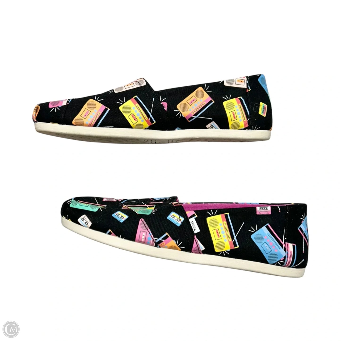 Shoes Flats By Toms In Black & Pink, Size: 9