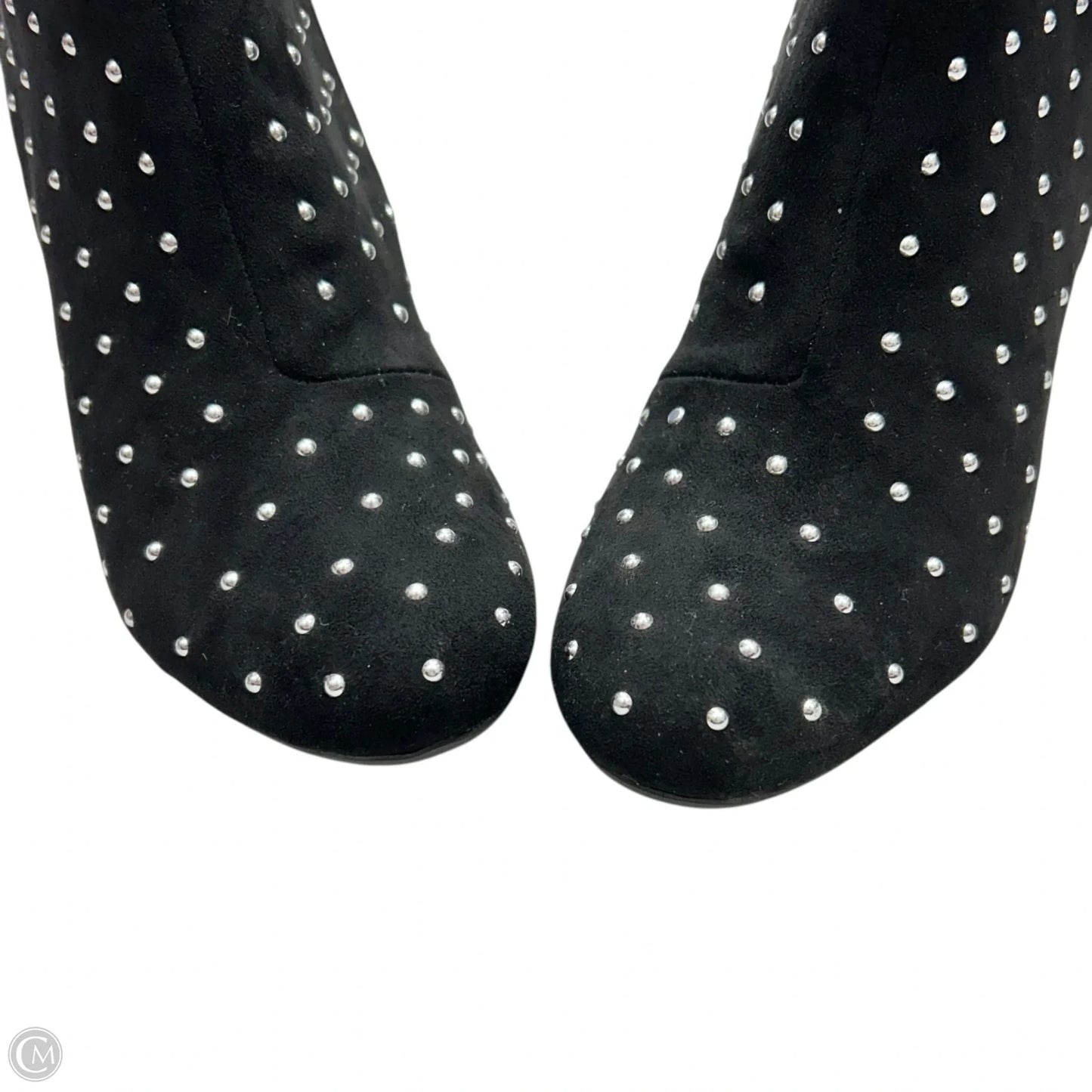 Boots Ankle Heels By Worthington In Black & Silver, Size: 9.5