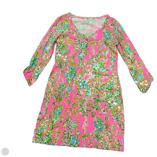 Dress Designer By Lilly Pulitzer In Green & Pink, Size: M