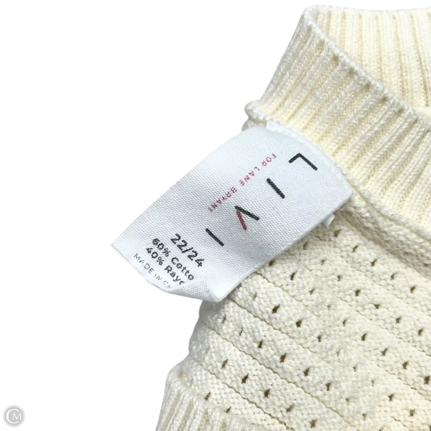 Sweater By Livi Active In Cream, Size: 3x