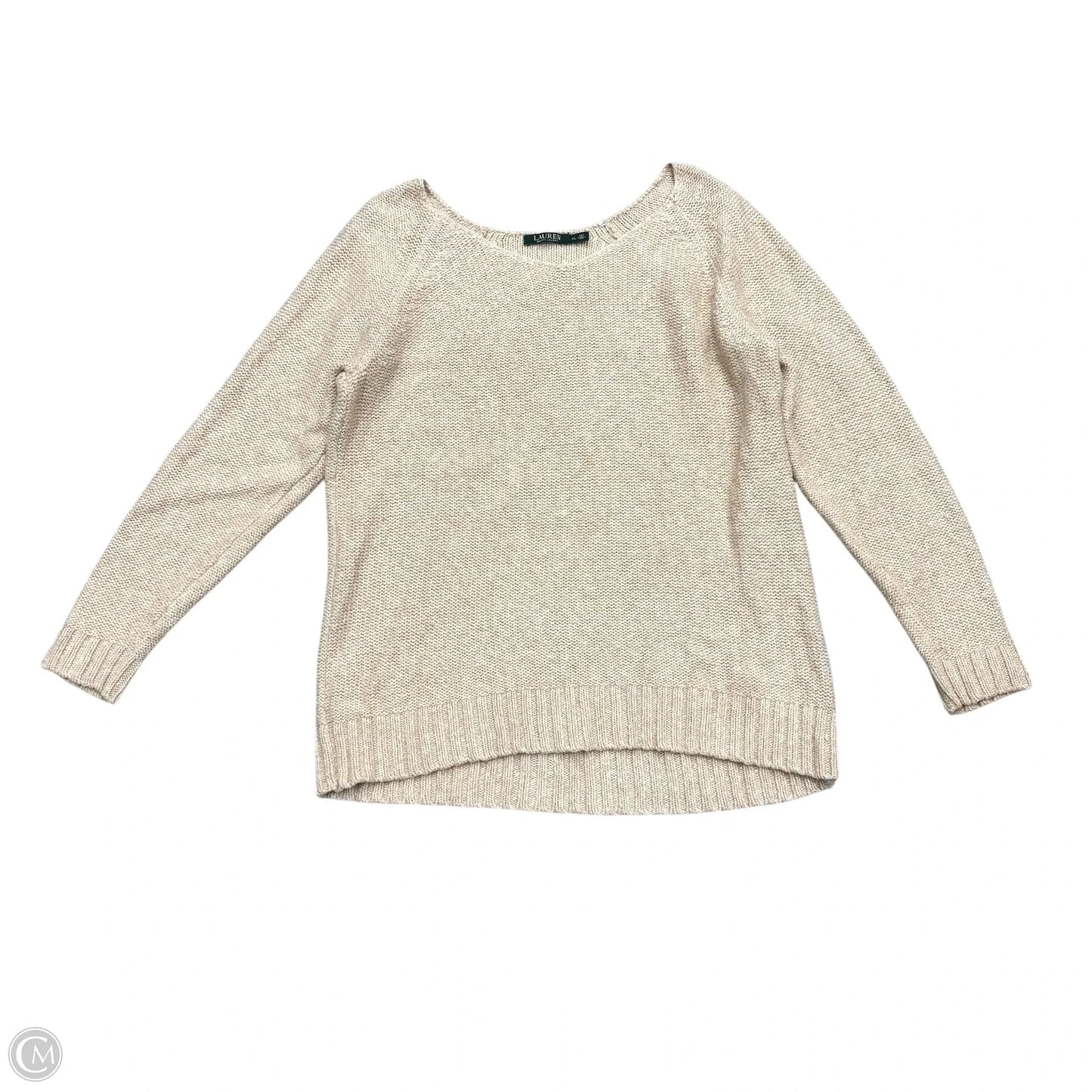 Sweater By Lauren By Ralph Lauren In Tan, Size: Xl