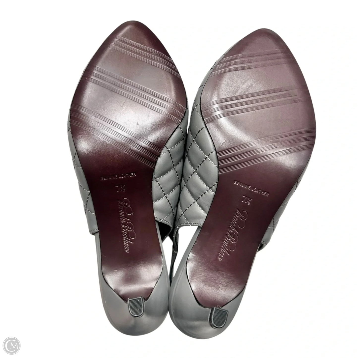 Shoes Heels Kitten By Brooks Brothers In Grey, Size: 7.5