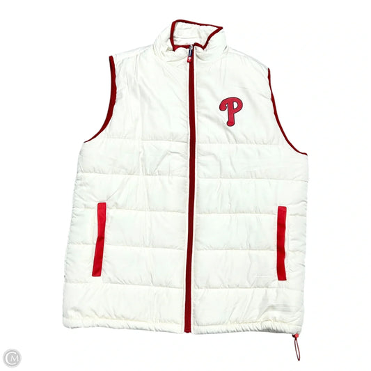 Vest Puffer & Quilted In Red & Tan, Size: L