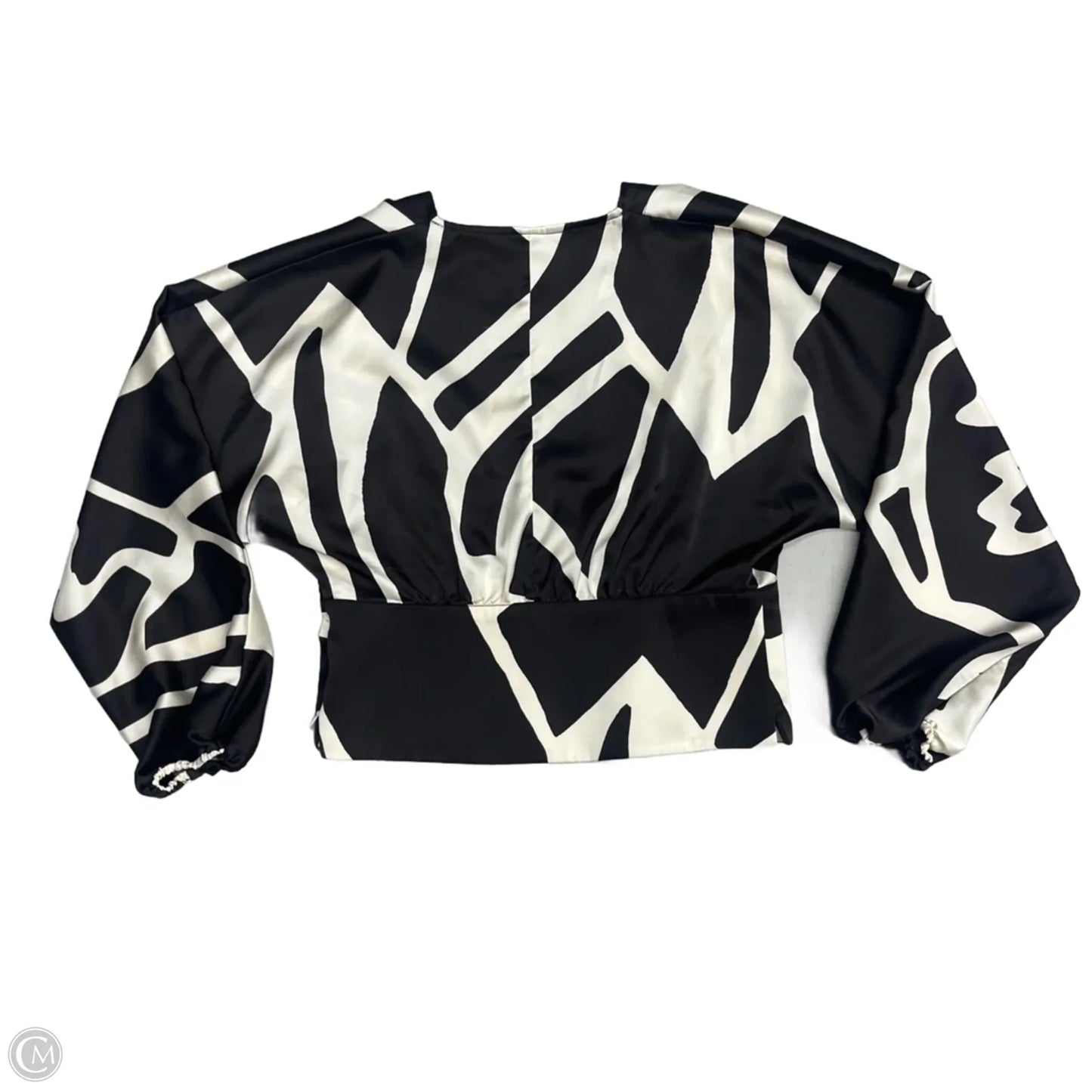 Blouse 3/4 Sleeve By Banana Republic In Brown & Cream, Size: Xs