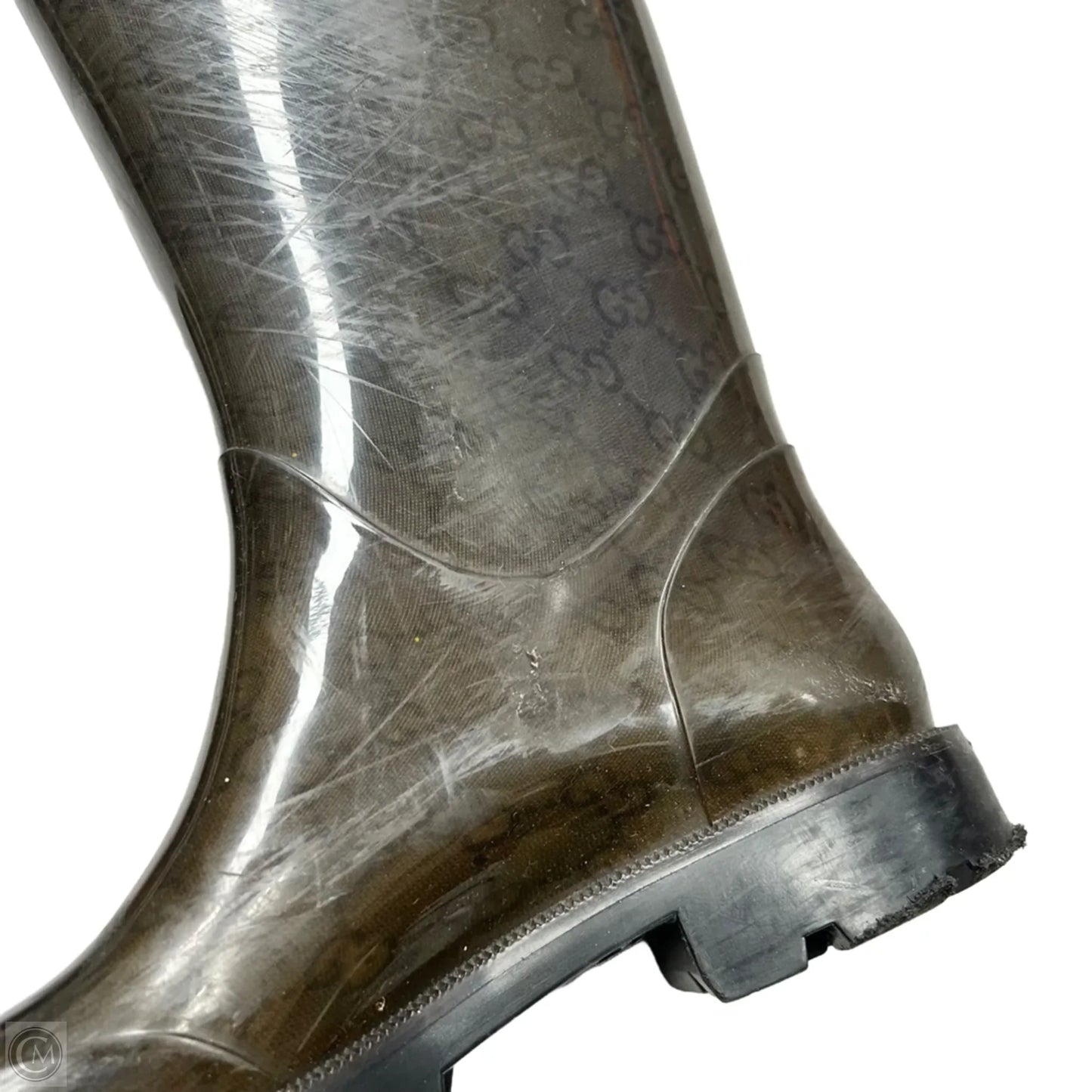 Boots Luxury Designer By Gucci In Brown, Size: 6.5