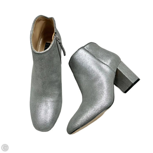 Boots Ankle Heels By White House Black Market In Silver, Size: 7.5