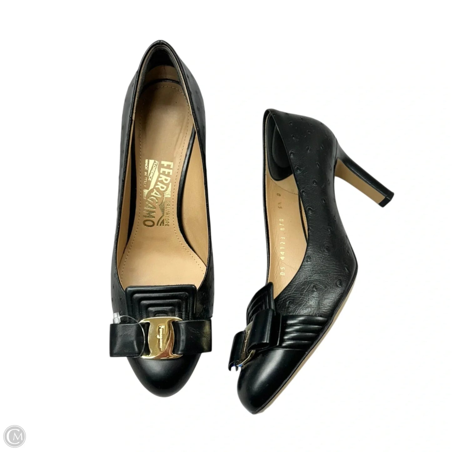 Shoes Luxury Designer By Ferragamo In Black, Size: 6.5