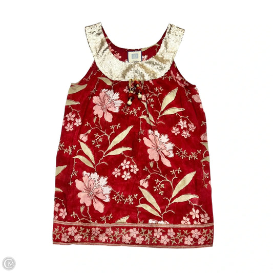 Top Sleeveless By Bell In Gold & Red, Size: S