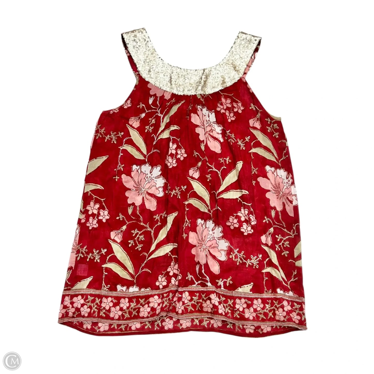 Top Sleeveless By Bell In Gold & Red, Size: S