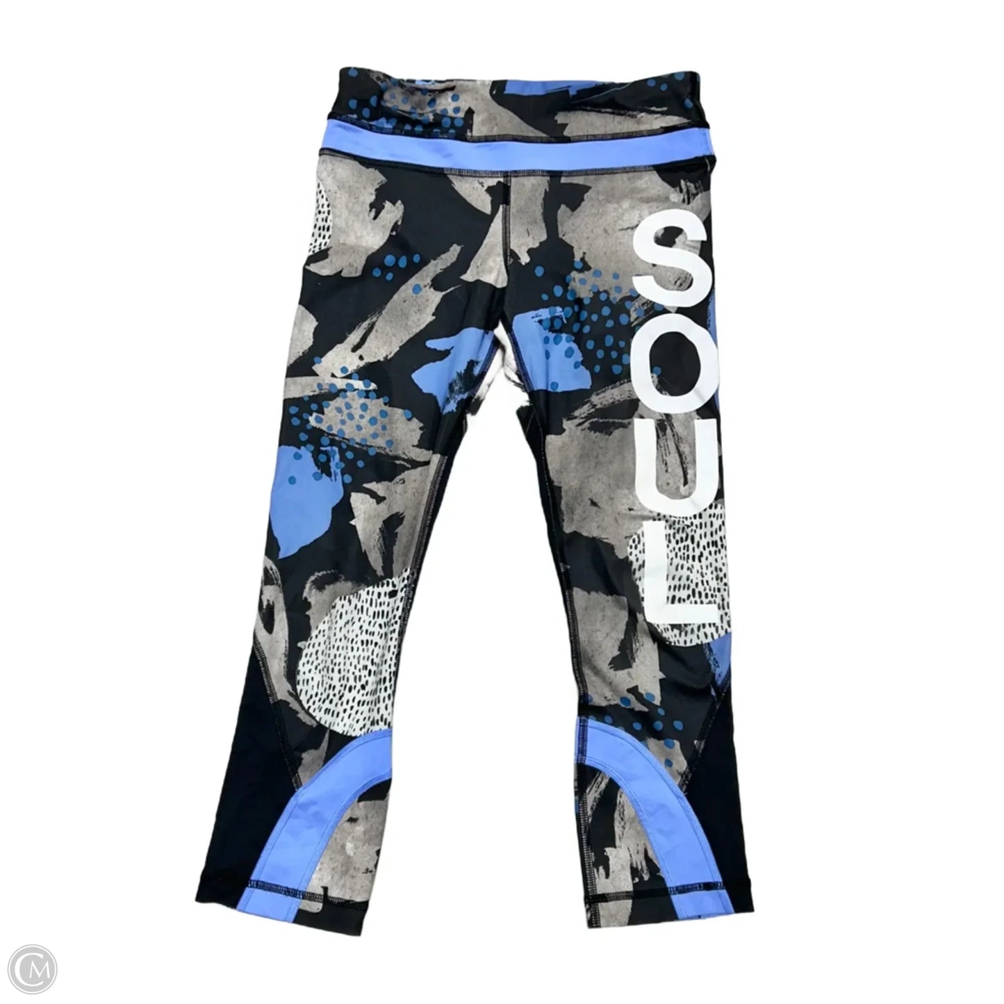 Athletic Leggings Capris By Lululemon In Black & Blue, Size: S