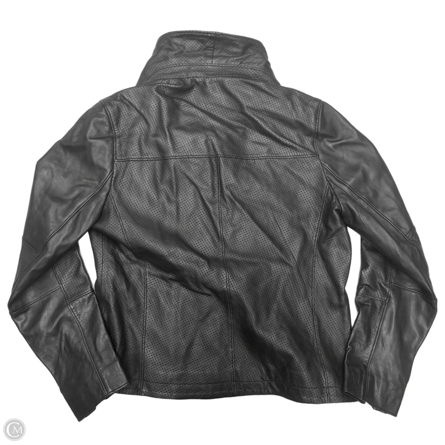 Jacket Leather By Anne Klein In Black, Size: L