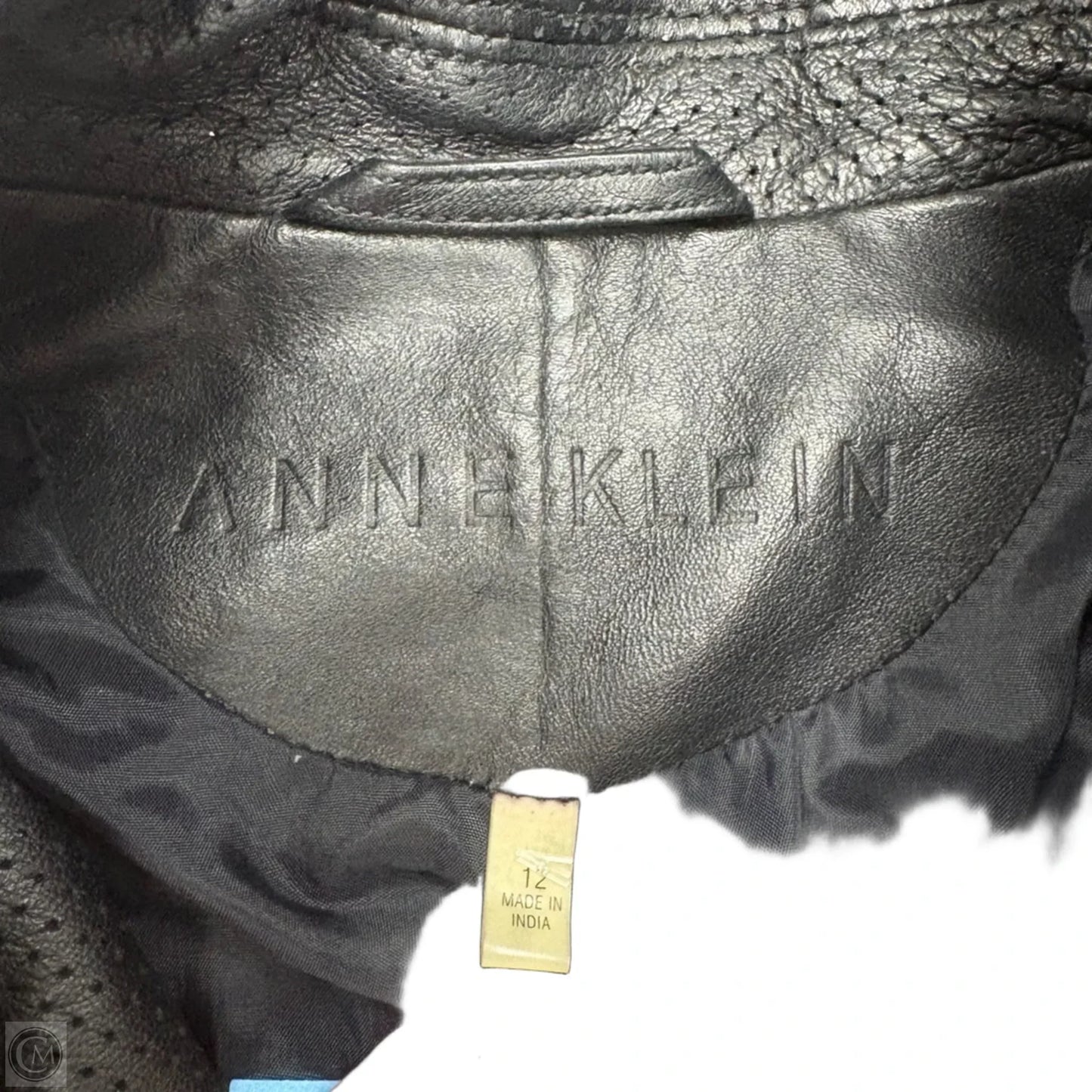 Jacket Leather By Anne Klein In Black, Size: L
