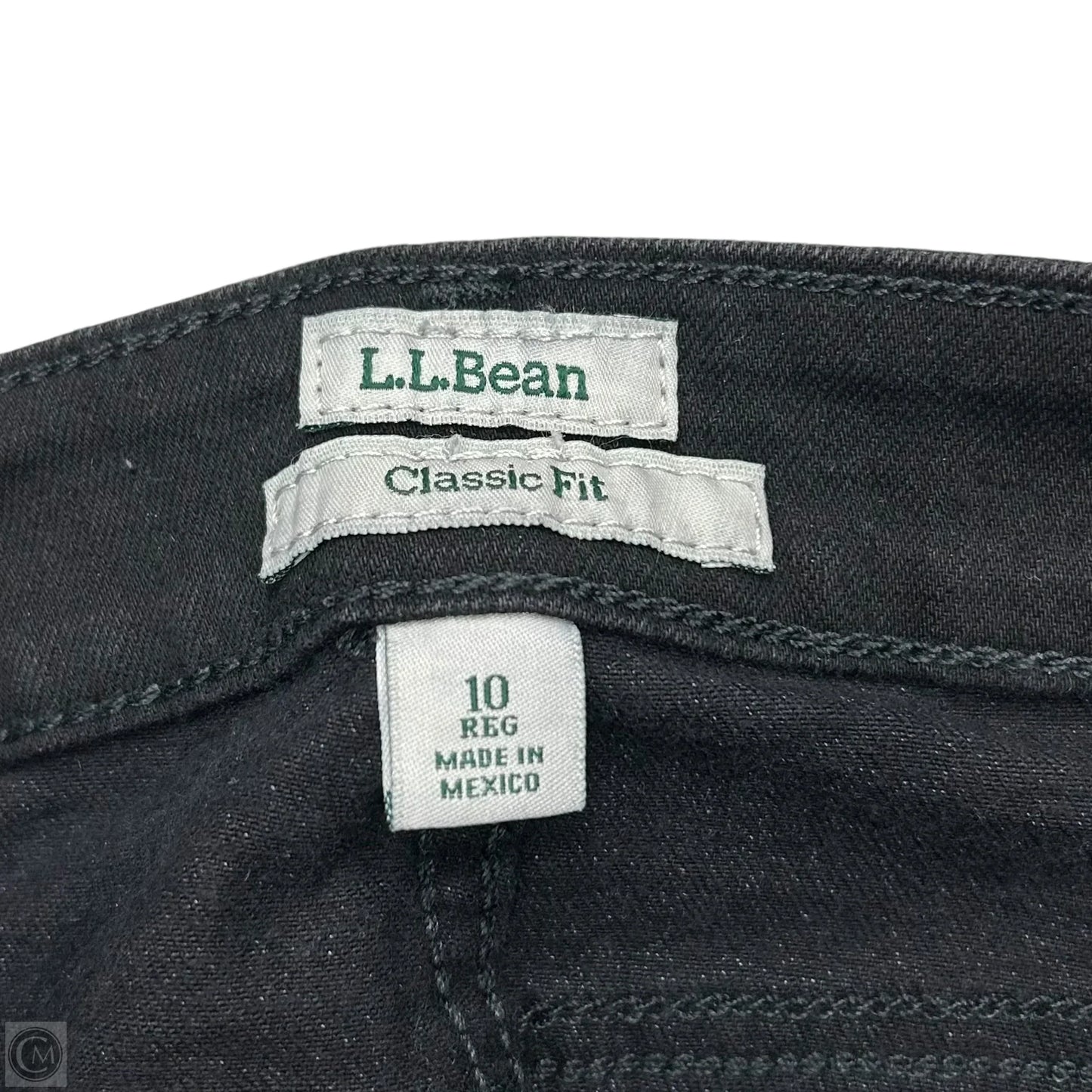 Jeans Straight By L.l. Bean In Black Denim, Size: 10