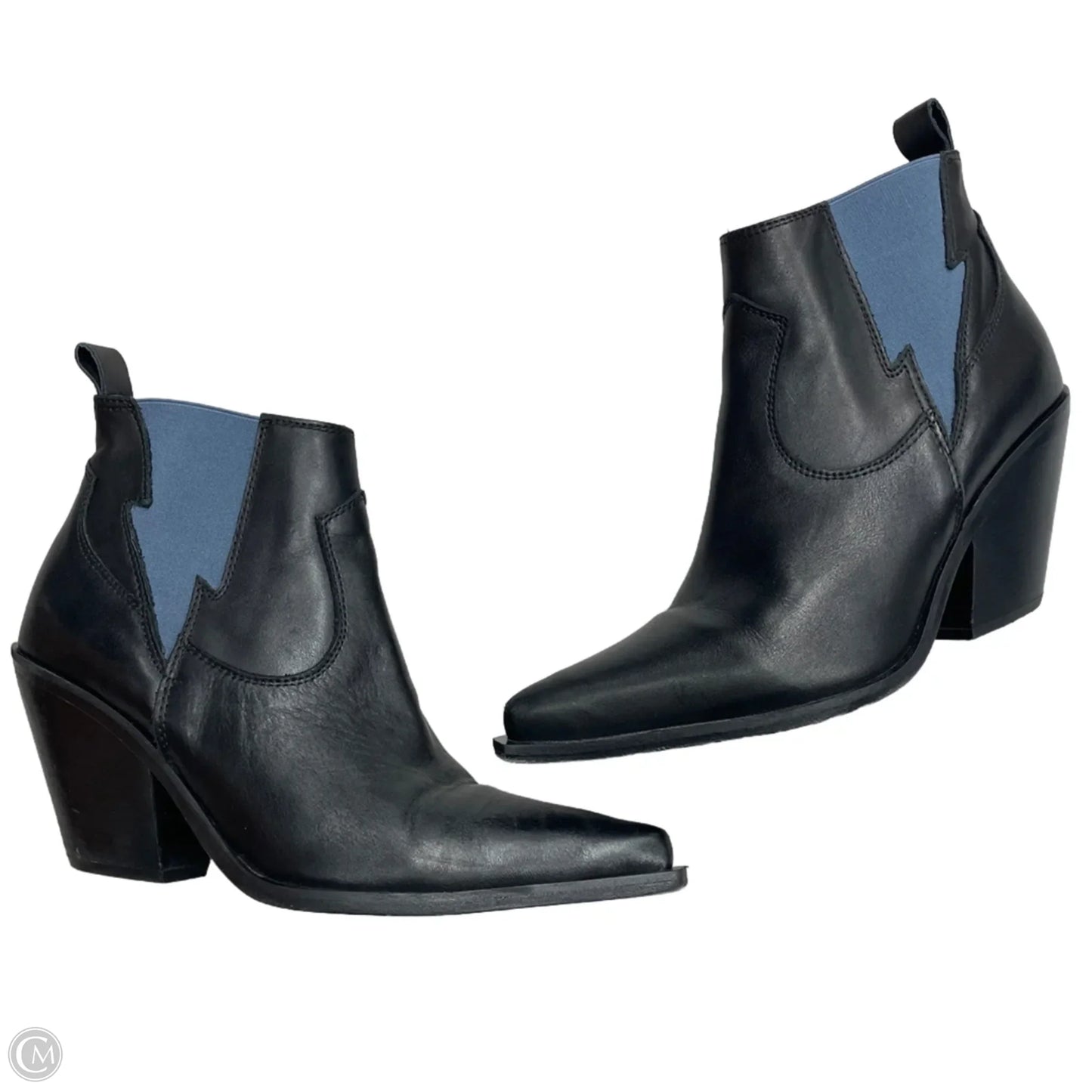 Boots Ankle Heels By Free People In Black & Blue, Size: 7.5