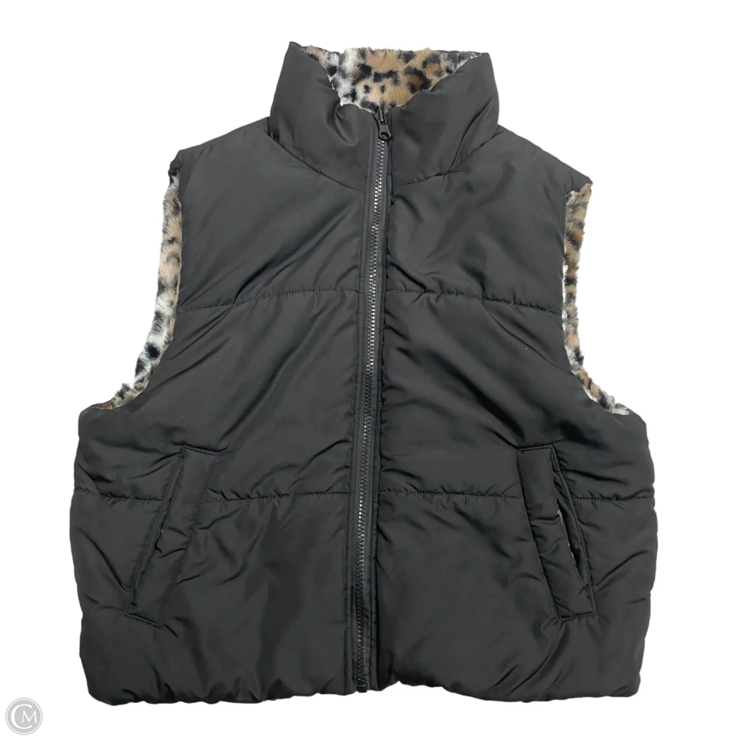 Vest Faux Fur & Sherpa By Madden Girl In Leopard Print, Size: M