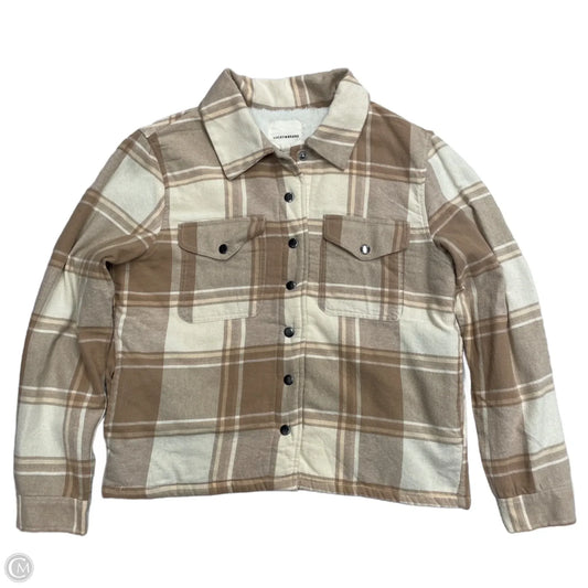 Jacket Shirt By Lucky Brand In Cream, Size: M