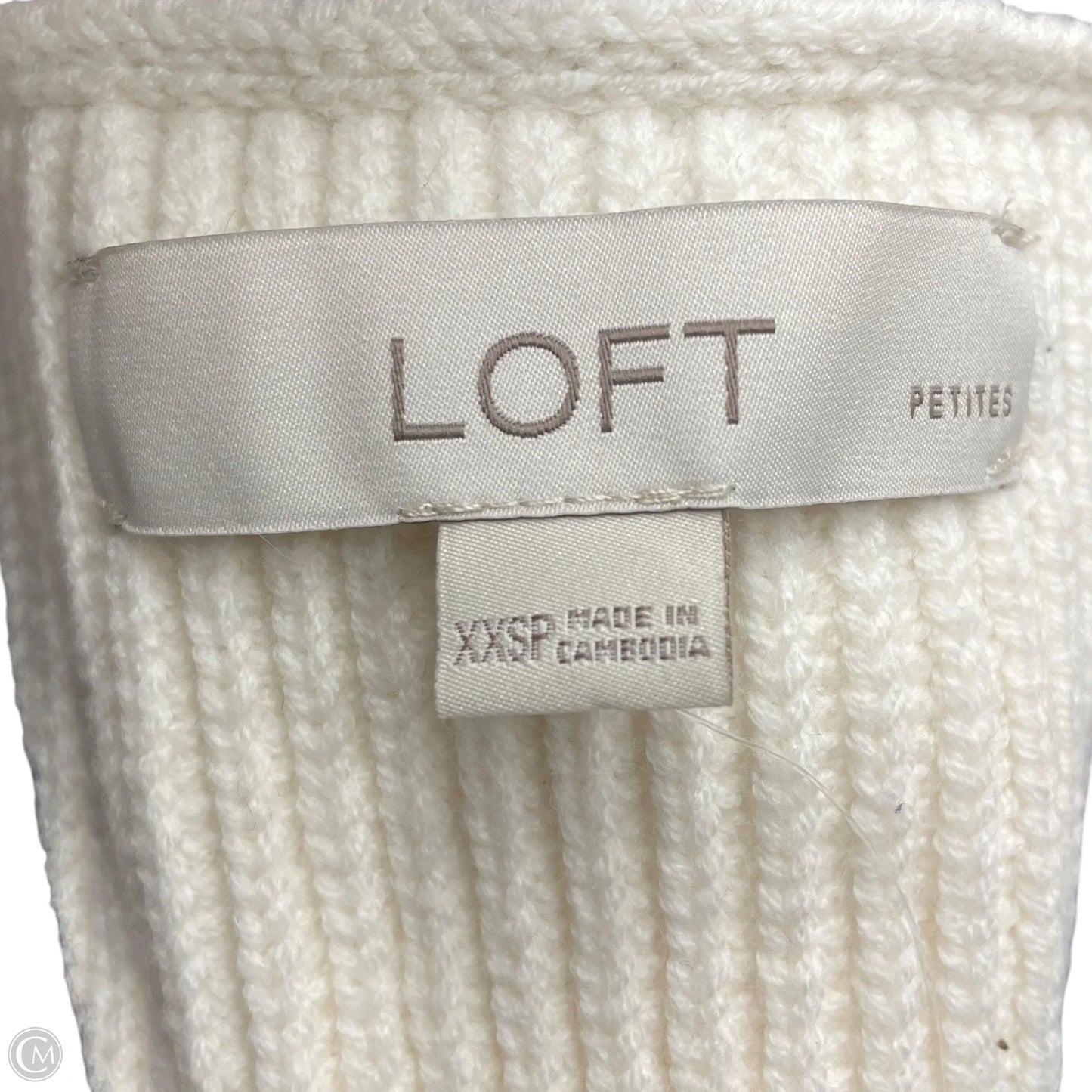 Vest Sweater By Loft In Blue & White, Size: Xxsp