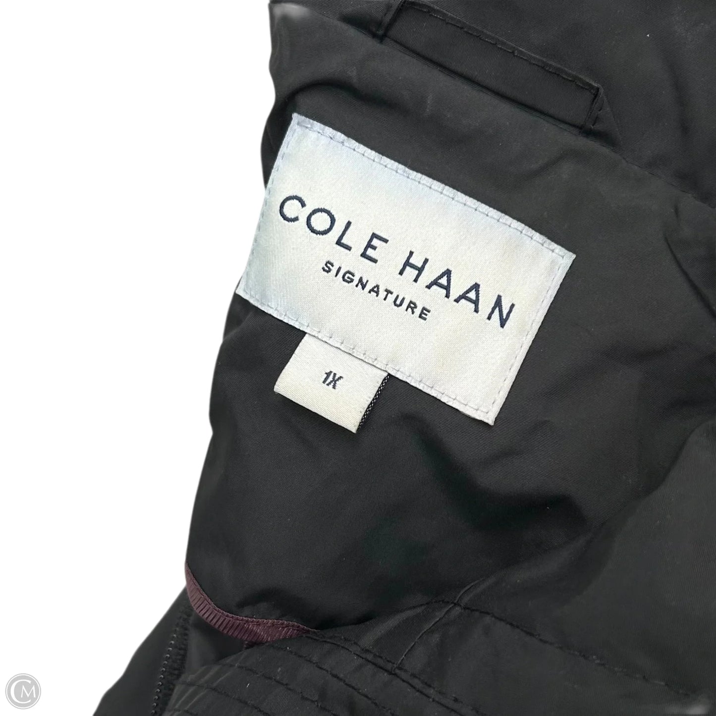 Jacket Windbreaker By Cole-haan In Black, Size: 1x