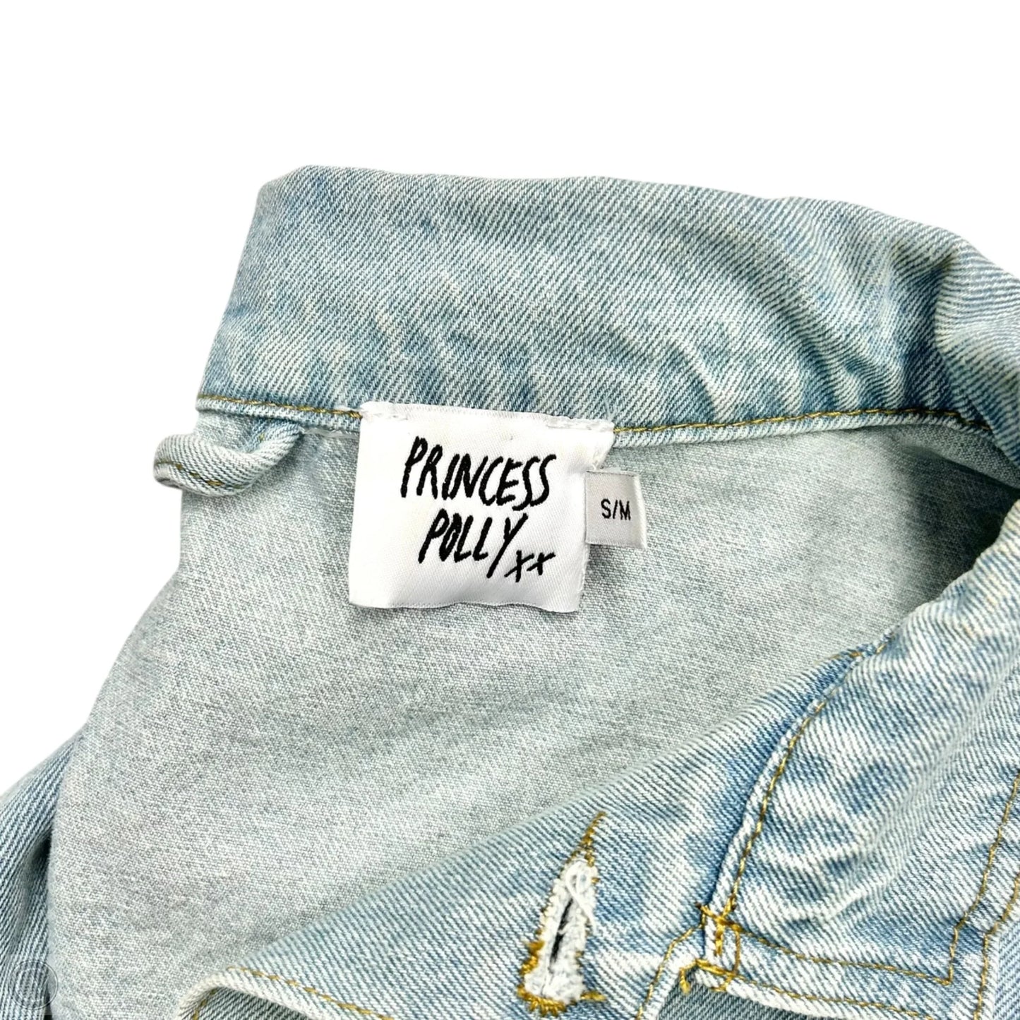 Jacket Denim By Princess Polly In Blue Denim, Size: S/M