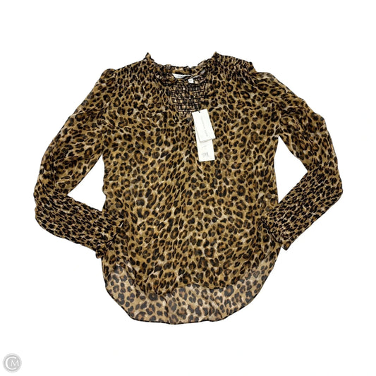 Blouse Long Sleeve By Veronica Beard In Leopard Print, Size: Xs