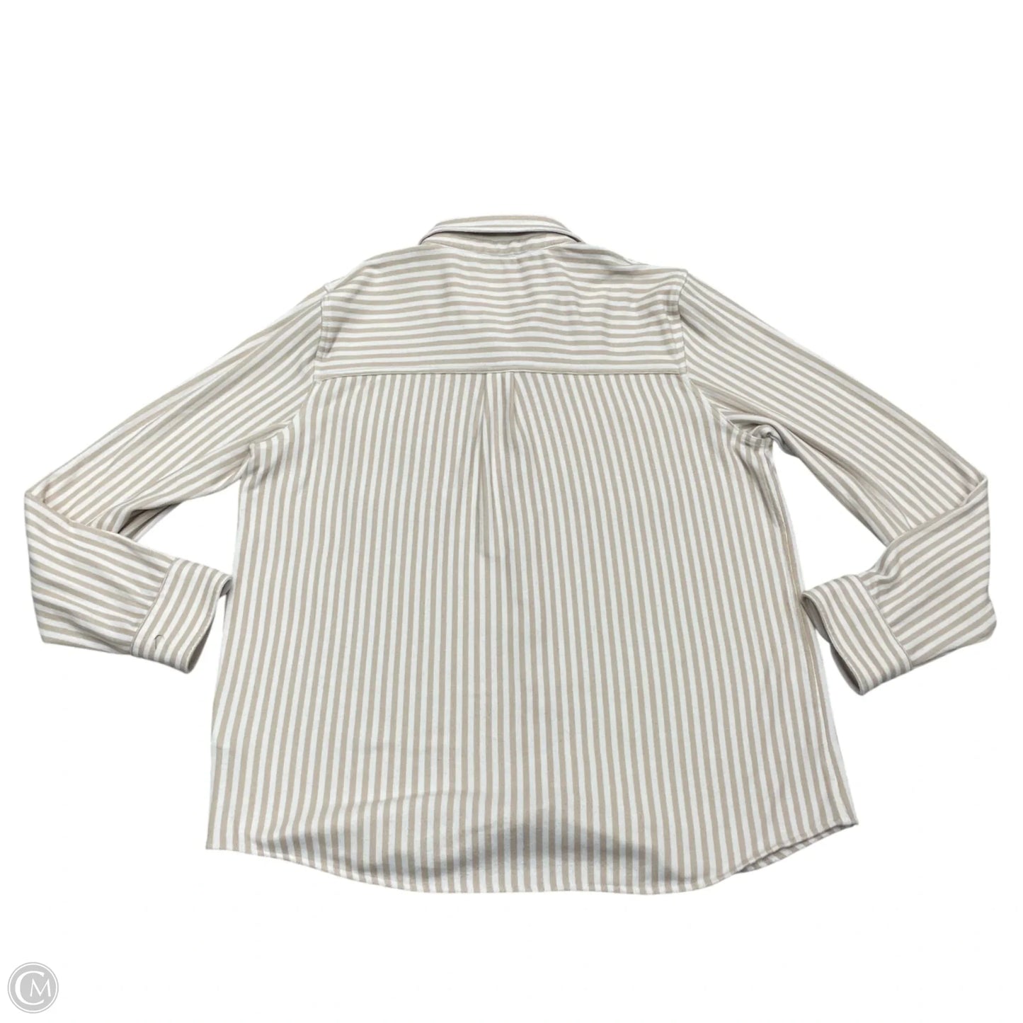 Top Long Sleeve By Faherty In Cream & White, Size: Xl