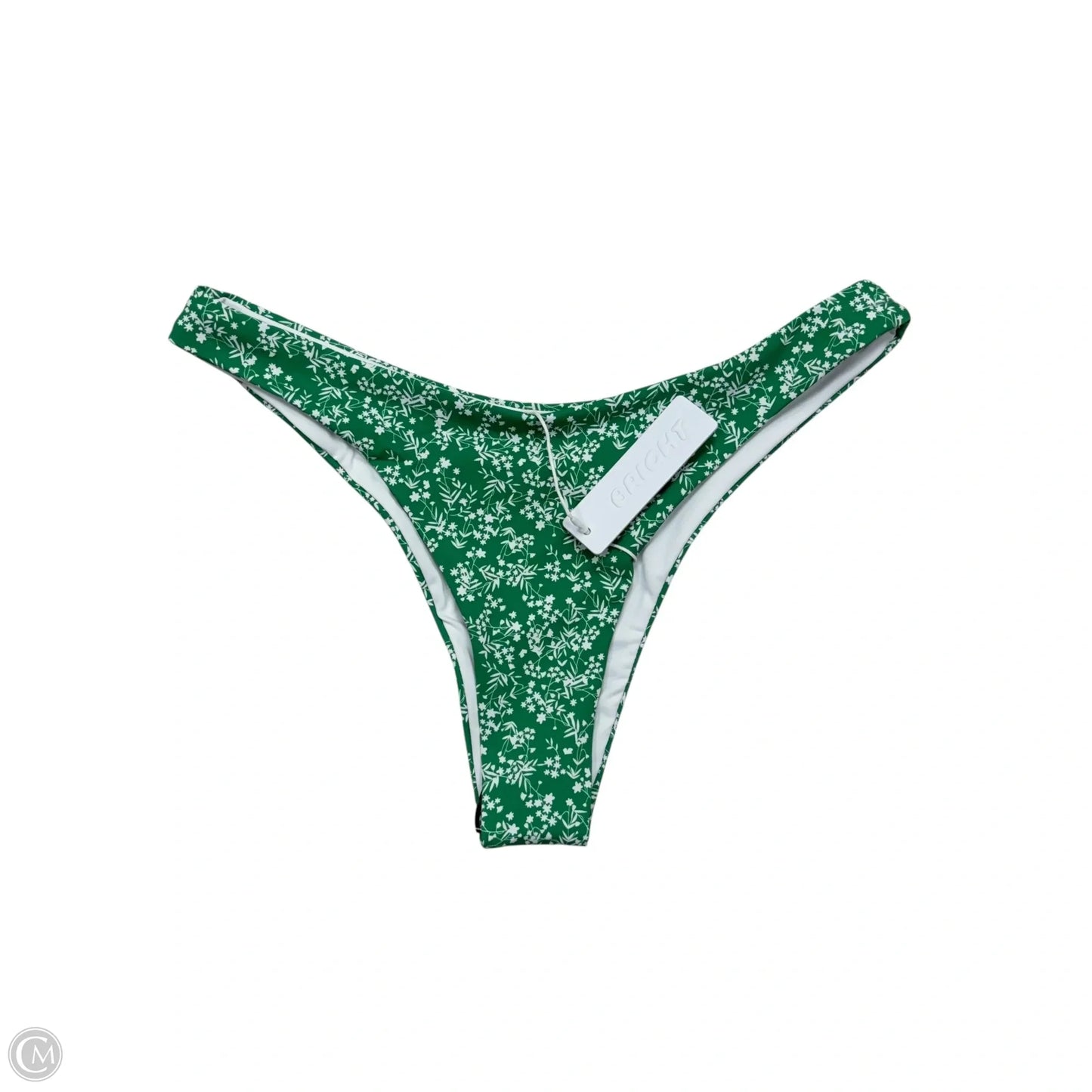 Swimsuit Bottom By Bright In Green & White, Size: M