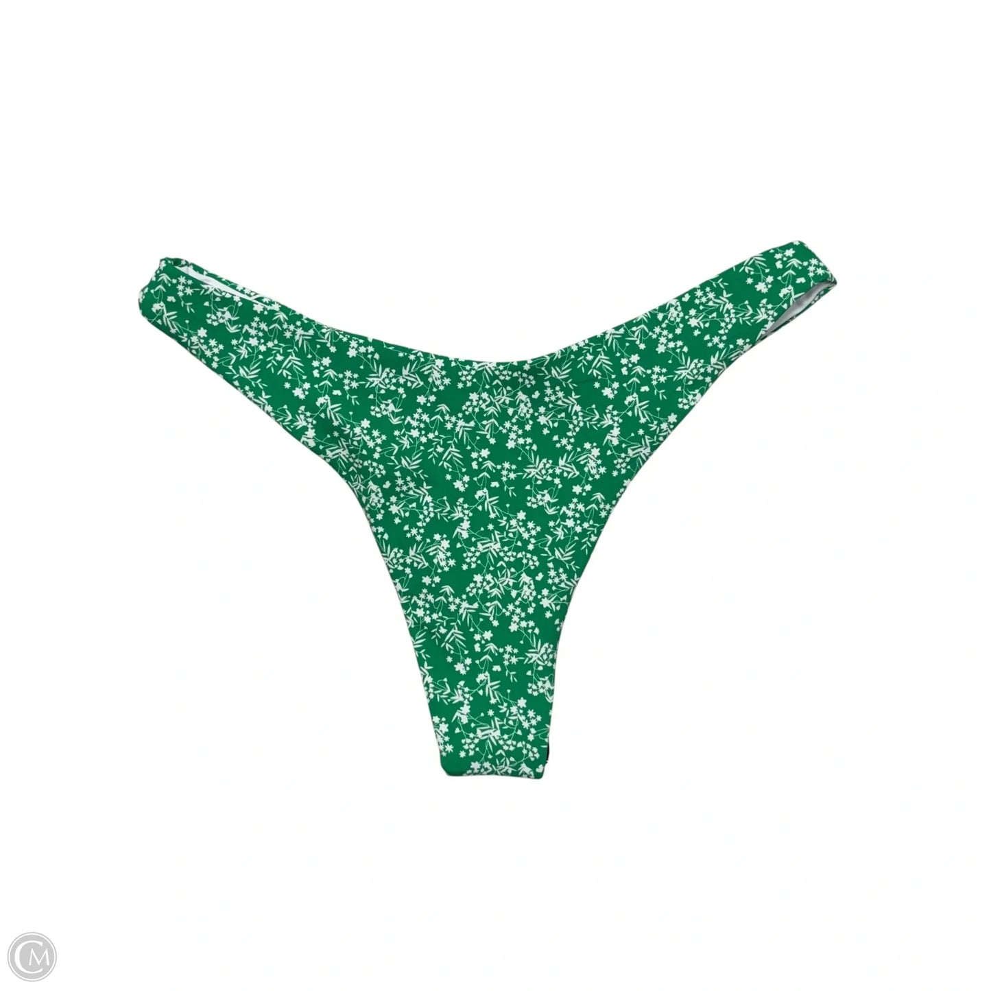 Swimsuit Bottom By Bright In Green & White, Size: M