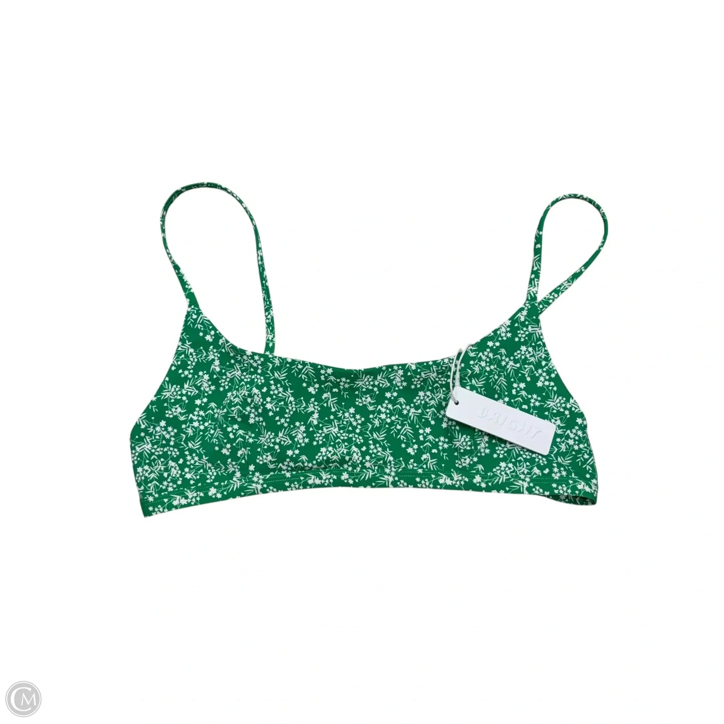 Swimsuit Top By Bright In Green & White, Size: M
