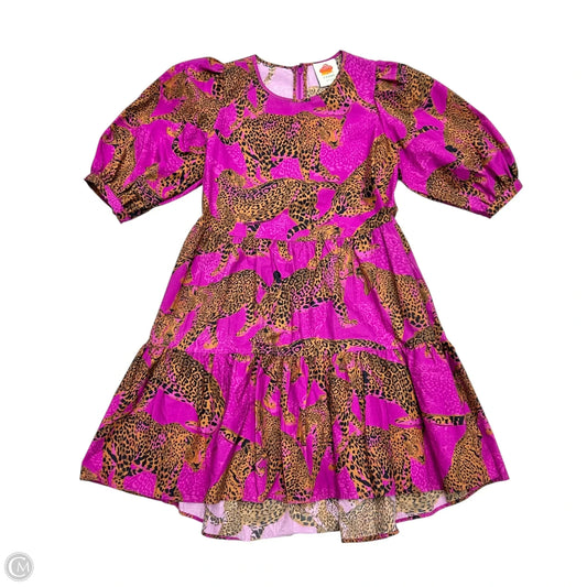 Dress Casual Short By Farm Rio In Brown & Purple, Size: Xs