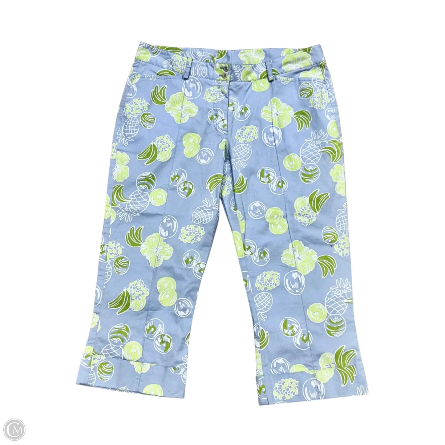 Capris Designer By Lilly Pulitzer In Blue & Green, Size: 2