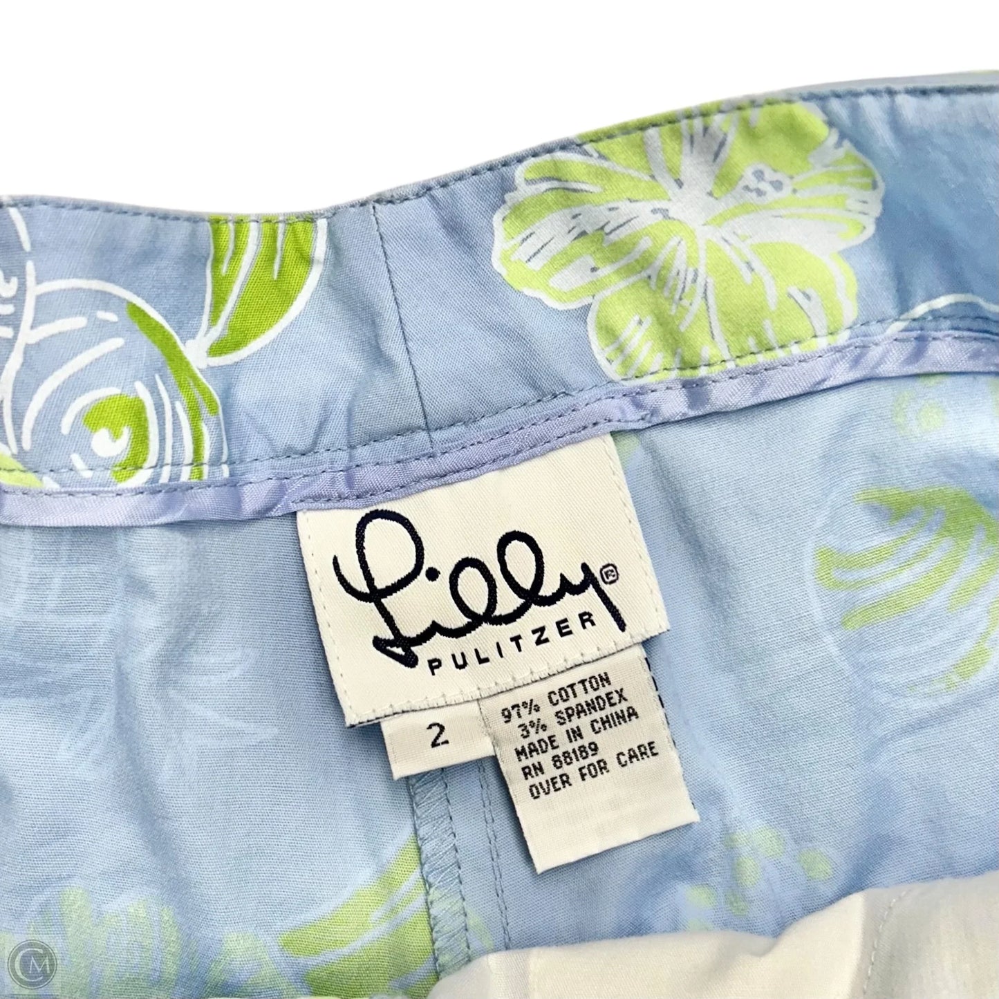 Capris Designer By Lilly Pulitzer In Blue & Green, Size: 2
