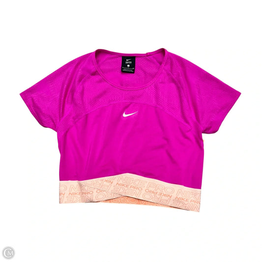 Athletic Top Short Sleeve By Nike Apparel In Pink, Size: S
