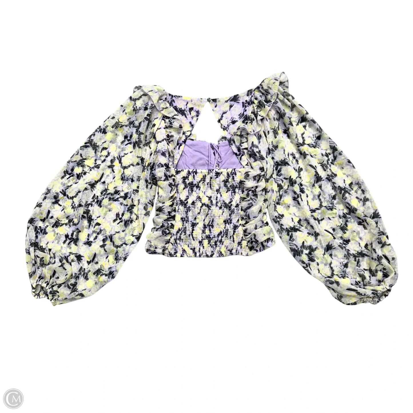 Top Long Sleeve By Free People In Purple & Yellow, Size: Xs