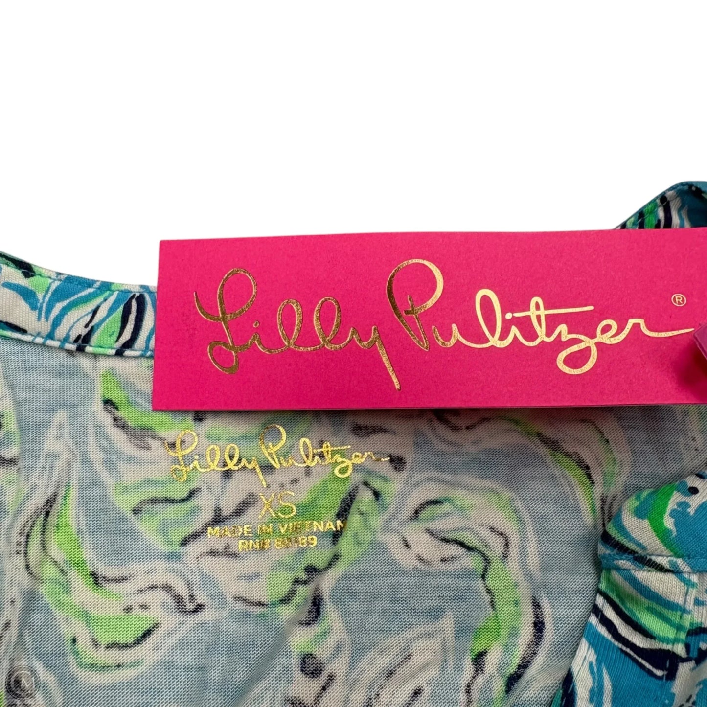 Dress Designer By Lilly Pulitzer In Blue & Green, Size: Xs